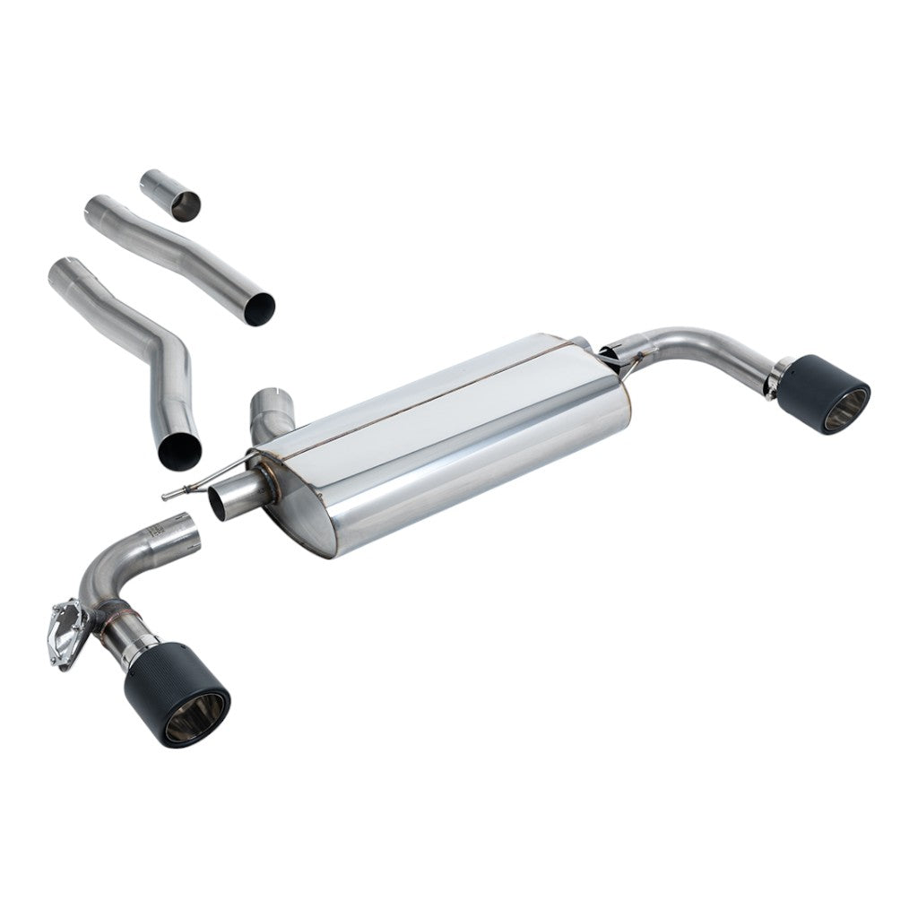 MILLTEK SSXBM1206 Filter-Back Exhaust, 3" (Carbon JET-115 Trims) for BMW 128ti (F40) OPF/GPF Photo-0