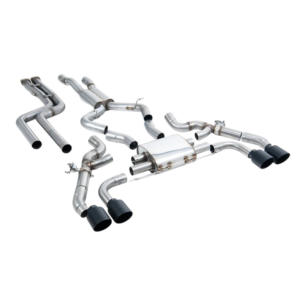 MILLTEK SSXBM1210 Downpipe-Back Exhaust, 3.15" (Cabron JET-115 Trims) for BMW X3M / X3M Comp Pre LCI (G01) OPF/GPF 2019–2021 Photo-0