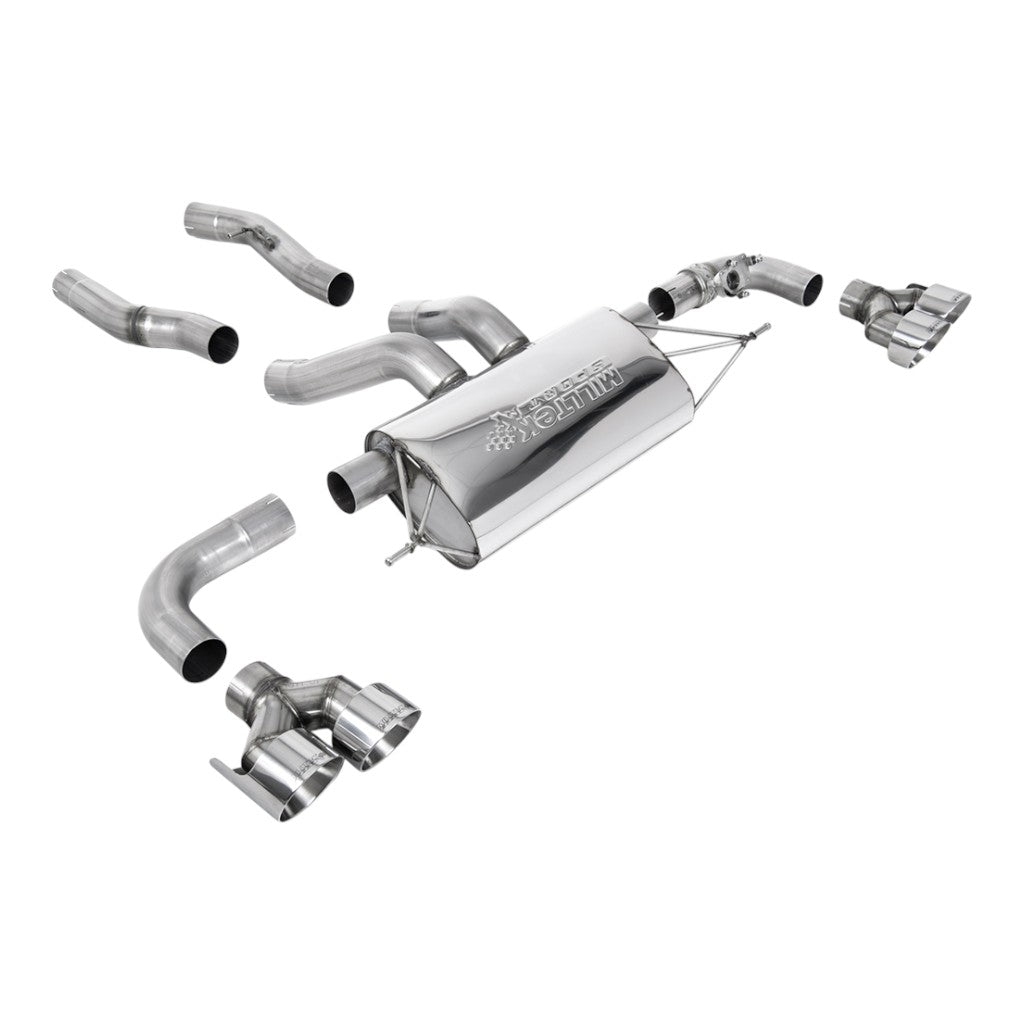 MILLTEK SSXBM1220 Filter-Back Exhaust, 3" (Polished GT-100 Trims) for BMW M240i Xdrive (G42) Photo-0