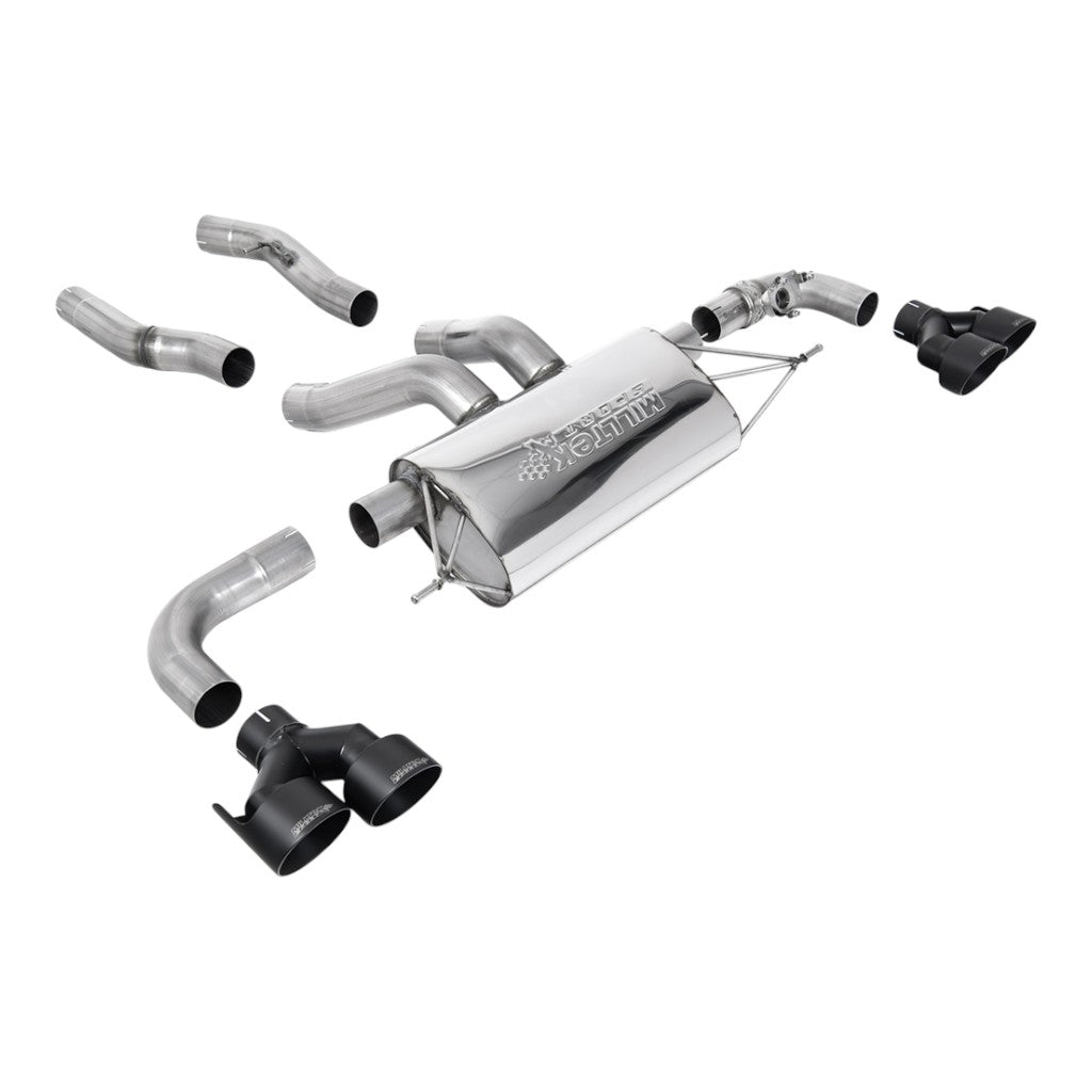 MILLTEK SSXBM1221 Axle-Back Exhaust, 3" (Cerakote Black GT-100 Trims) for BMW M240i Xdrive (G42) Photo-0