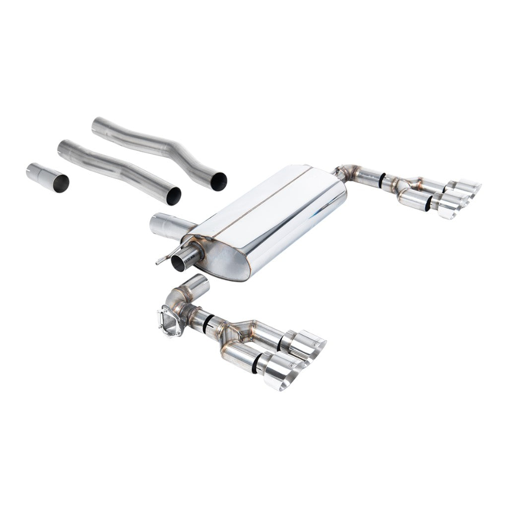 MILLTEK SSXBM1248 Filter-Back Exhaust, 3" (Polished GT-100 Trims) for BMW 128ti (F40) OPF/GPF Photo-0