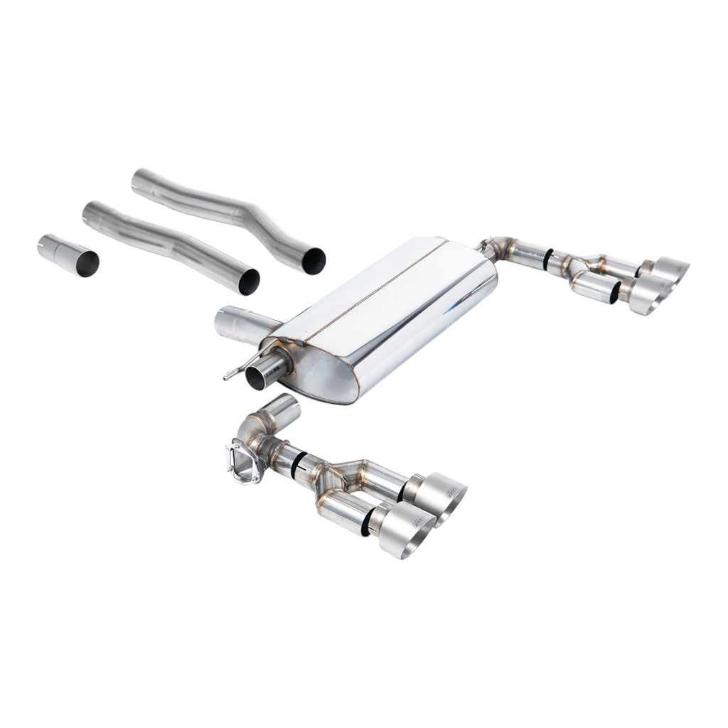 MILLTEK SSXBM1250 Filter-Back Exhaust, 3" (Titanium GT-100 Trims) for BMW 128ti (F40) OPF/GPF Photo-0