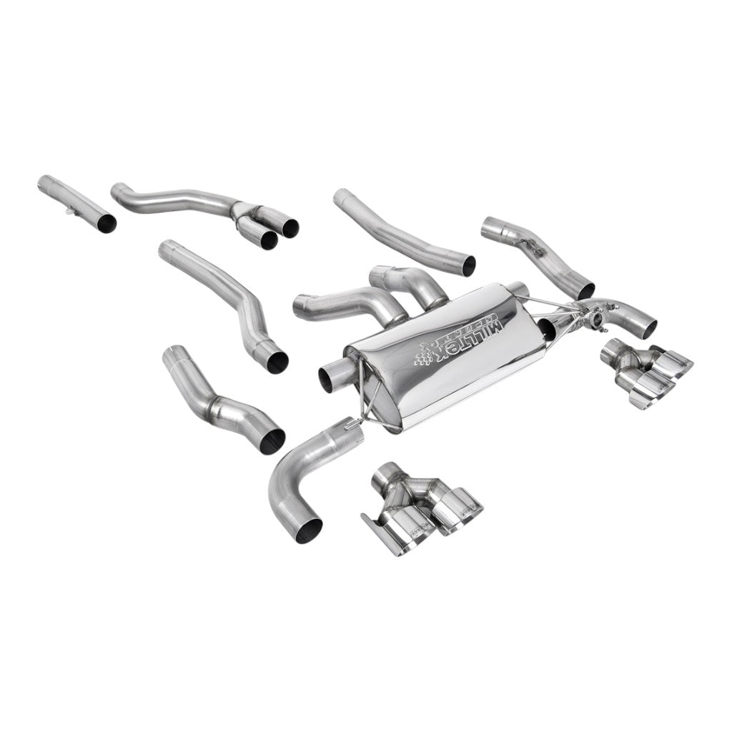 MILLTEK SSXBM1253 Cat-Back Exhaust, 3" (Polished GT-100 Trims) for BMW M240i XDrive (G42) Non-OPF/GPF Photo-0