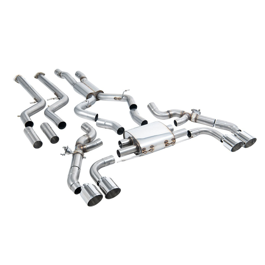 MILLTEK SSXBM1255 Downpipe-Back Exhaust, 3.15" (Polished GT-115 Trims) for BMW X3M (G01) / X4M (G02) Photo-0