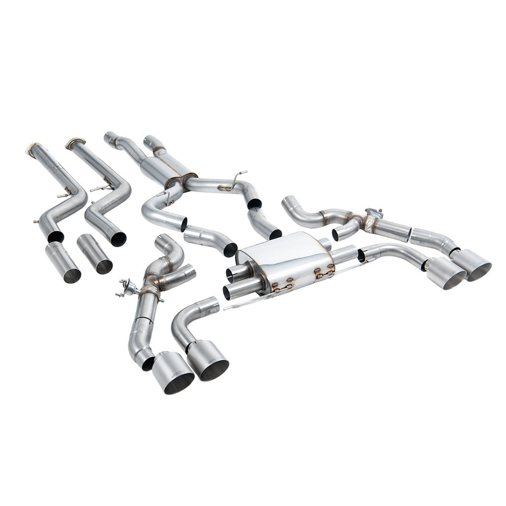 MILLTEK SSXBM1257 Downpipe-Back Exhaust, 3.15" (Titanium GT-115 Trims) for BMW X3M (G01) / X4M (G02) Photo-0