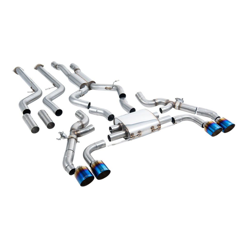 MILLTEK SSXBM1265 Cat-Back Exhaust, 3.15" (Blue Titanium GT-115 Trims) for BMW X3M (G01) / X4M (G02) Photo-0
