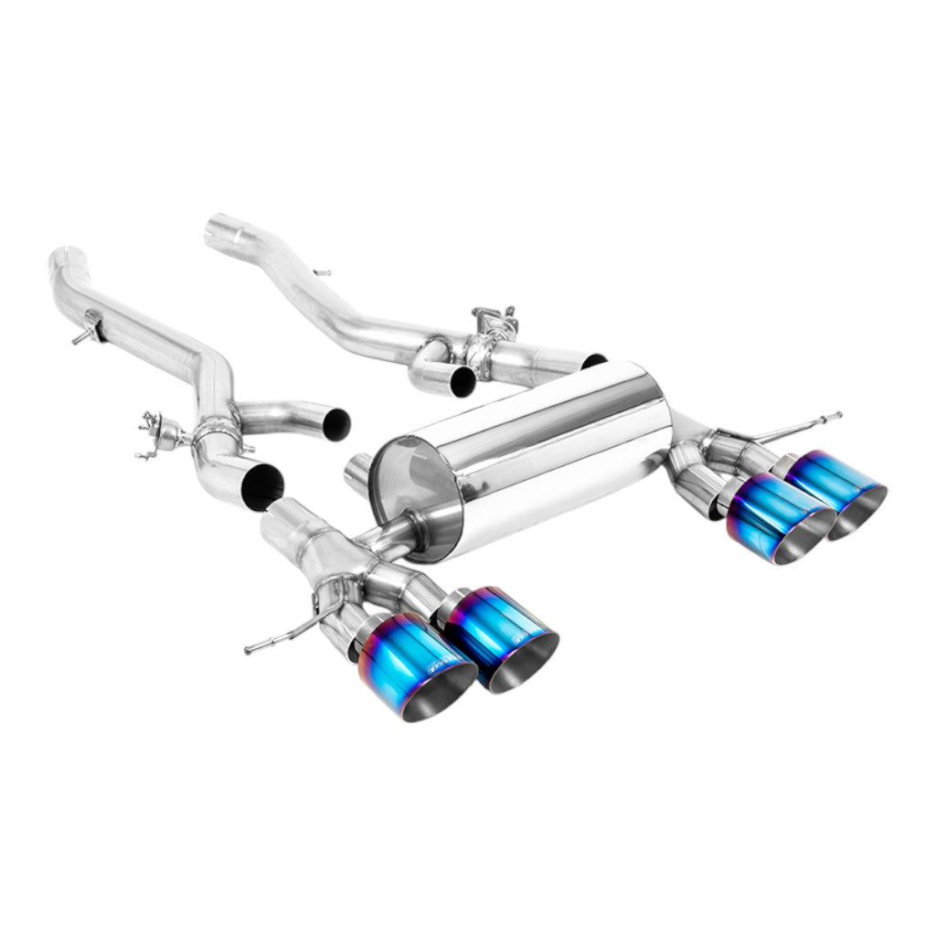 MILLTEK SSXBM1279 Axle-Back Exhaust, 3" (Blue Titanium GT-115 Trims) for BMW M2 (G87) OPF/GPF Photo-0