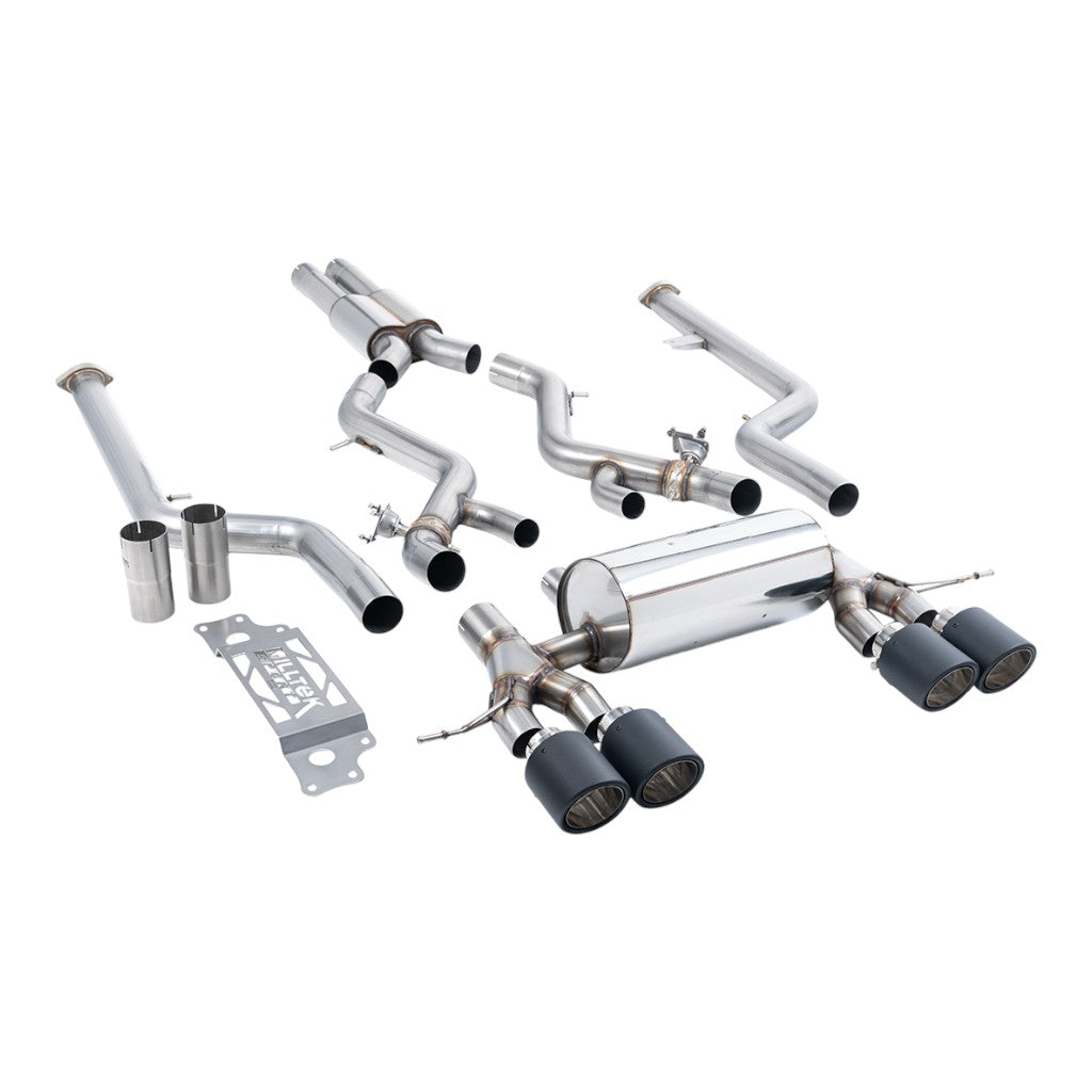 MILLTEK SSXBM1290 Cat-Back Exhaust, 3" (Carbon JET-115 Trims) for BMW M2 (G87) OPF/GPF Photo-0