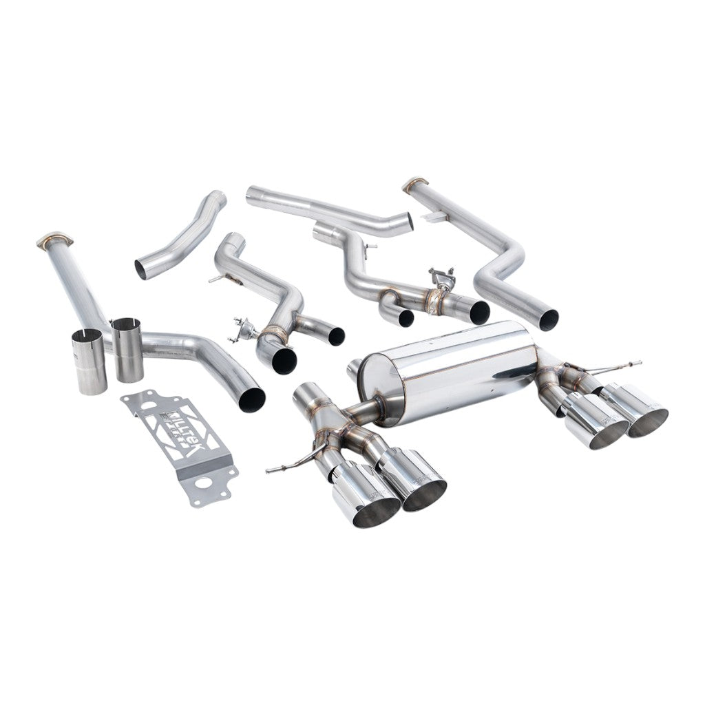 MILLTEK SSXBM1306 Cat-Back Exhaust, 3" (Polished GT-115 Trims) for BMW M2 (G87) Non-OPF/GPF Photo-0