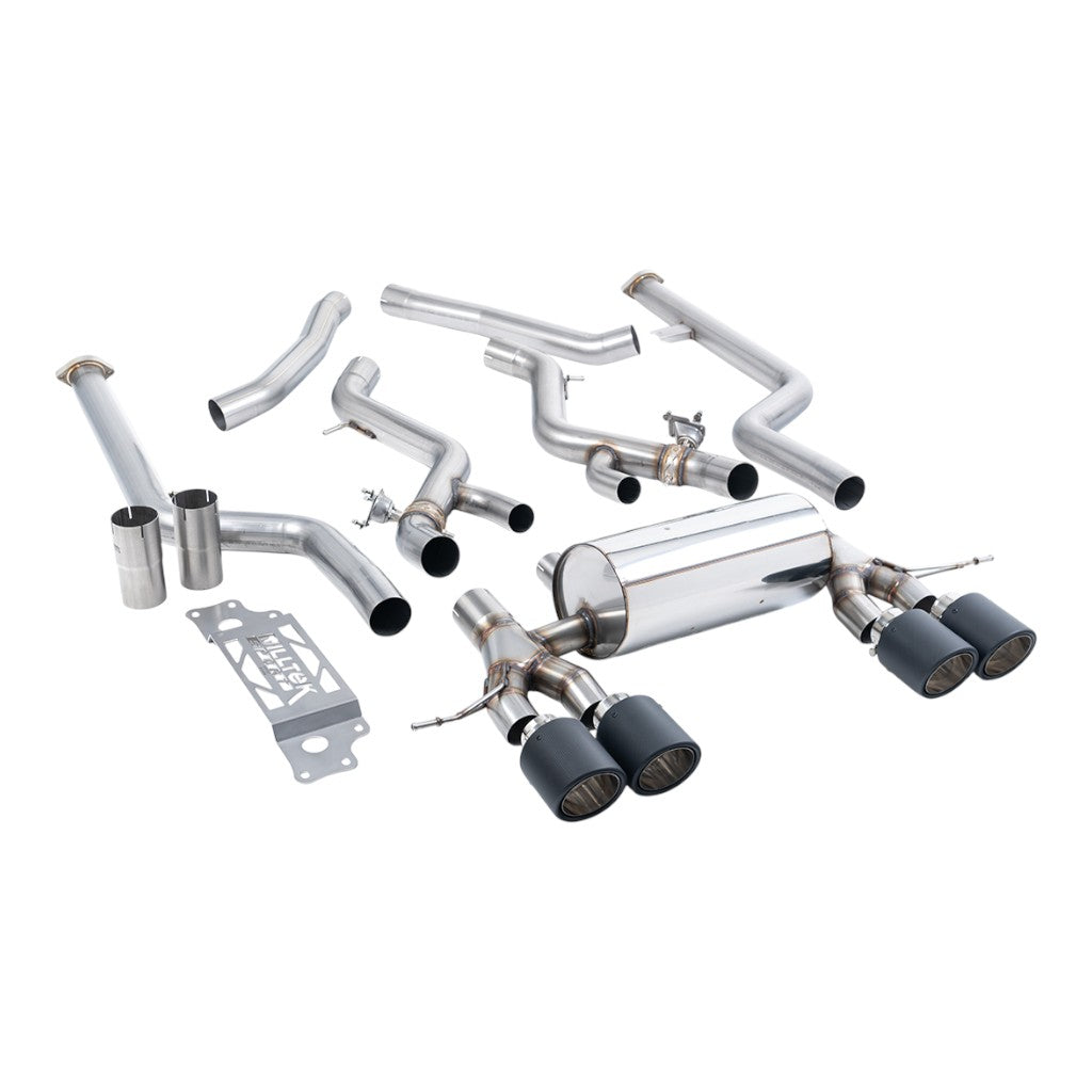 MILLTEK SSXBM1310 Cat-Back Exhaust, 3" (Carbon JET-115 Trims) for BMW M2 (G87) Non-OPF/GPF Photo-0
