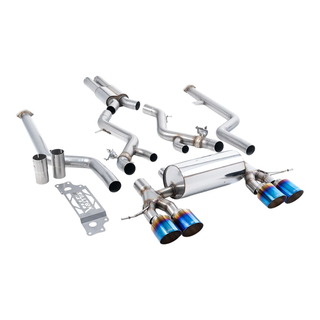 MILLTEK SSXBM1314 Cat-Back Exhaust, 3" (Blue Titanium GT-115 Trims) for BMW M2 (G87) Non-OPF/GPF Photo-0