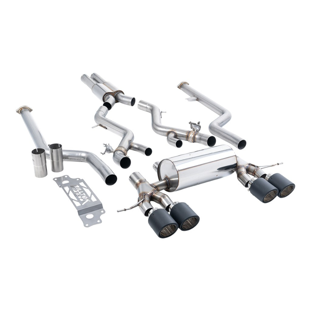 MILLTEK SSXBM1315 Cat-Back Exhaust, 3" (Carbon JET-115 Trims) for BMW M2 (G87) Non-OPF/GPF Photo-0