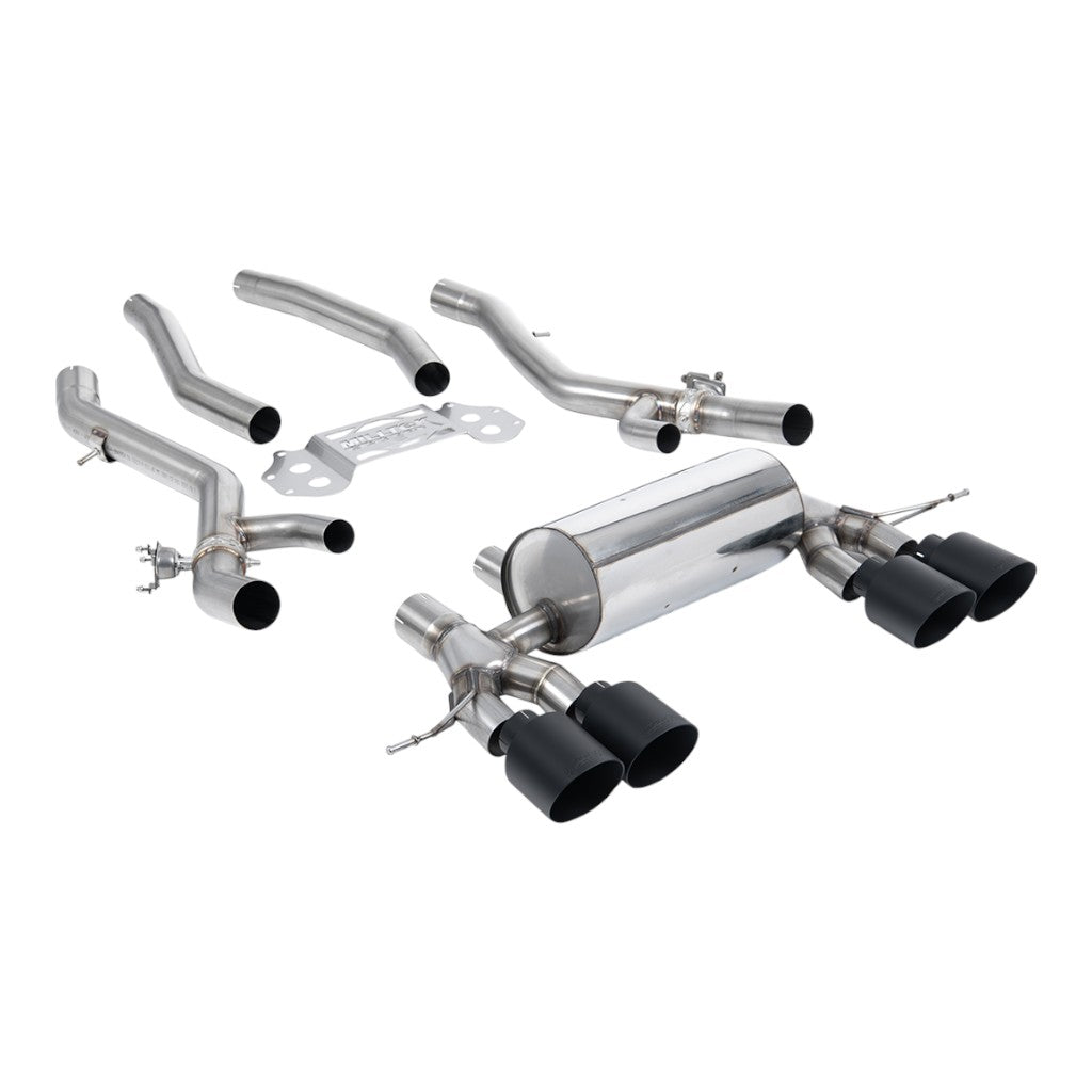 MILLTEK SSXBM1318 Secondary Cat-Back Exhaust, 3.15" (Cerakote Black GT-115 Trims) for BMW M3 (G80 / G81) / M4 (G82) Photo-0