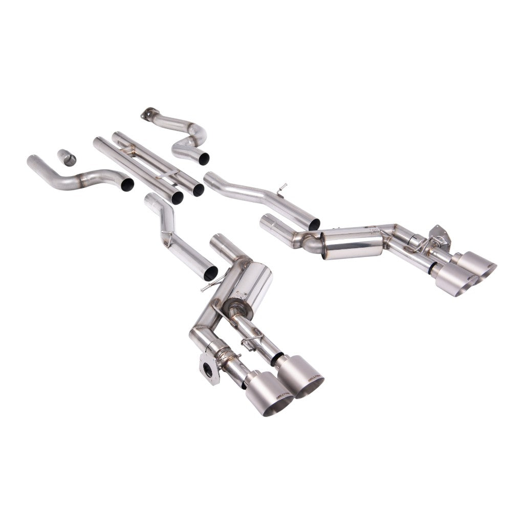 MILLTEK SSXCH102 Cat-Back Exhaust, 2.76" (Brushed Titanium GT-115 Tips) for CHEVROLET Camaro SS 6.2L 2016-2024 Photo-0