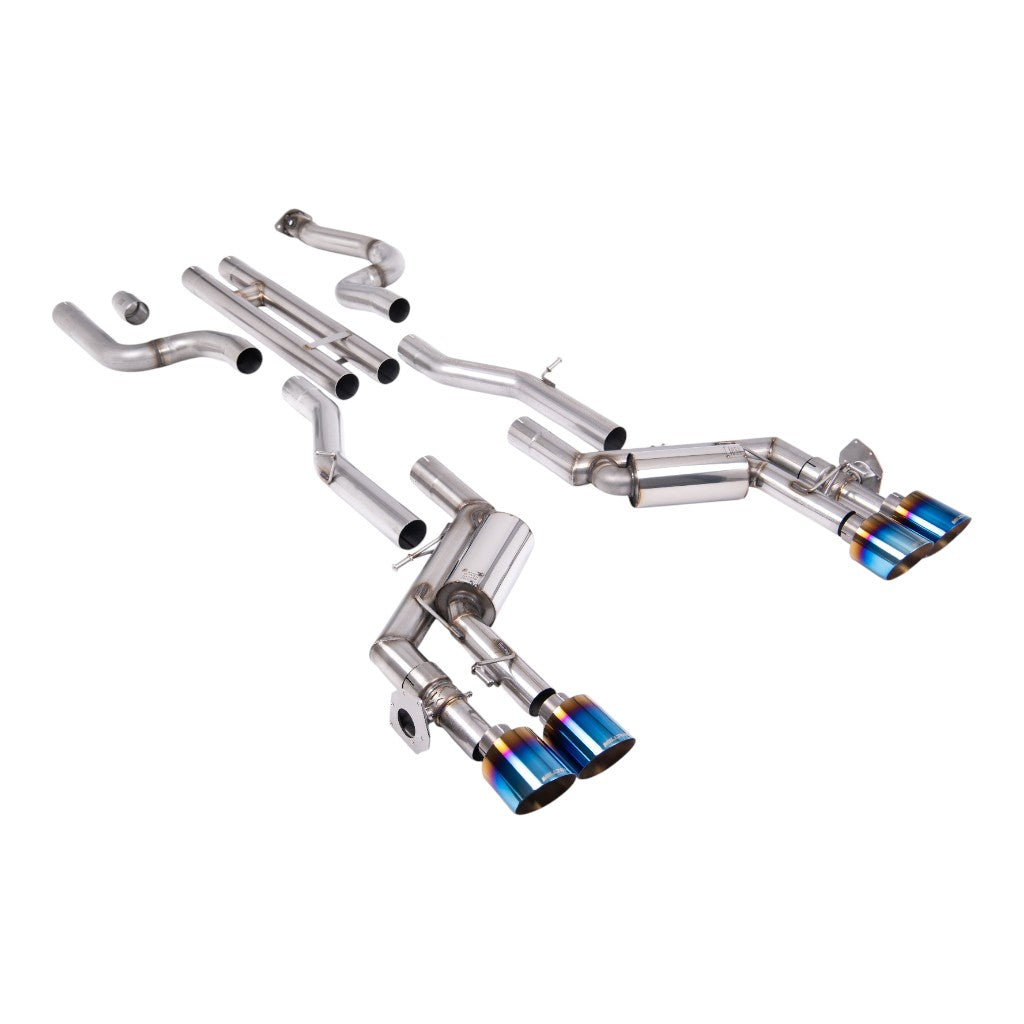 MILLTEK SSXCH103 Cat-Back Exhaust, 2.76" (Blue Titanium GT-115 Tips) for CHEVROLET Camaro SS 6.2L 2016-2024 Photo-0