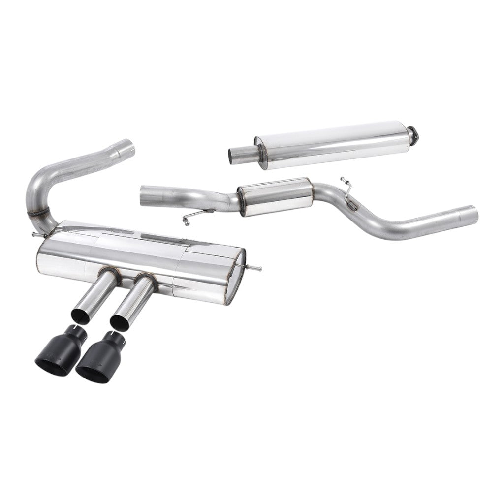 MILLTEK SSXFD116 Cat-Back Exhaust, 3'' (Dual GT-100 Cerakote Black Tips) for FORD Focus ST Estate / Sedan / Limosine 2012-2018 Photo-0