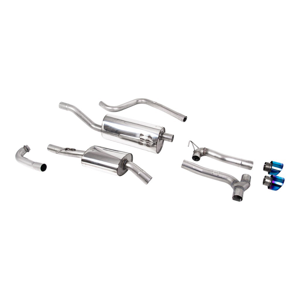 MILLTEK SSXFD378 Cat-Back Exhaust, 2.37" (Blue Titanium GT-100 Trims) for FORD Fiesta ST-Line (MK8) Non-OPF/GPF 2017-2019 Photo-0