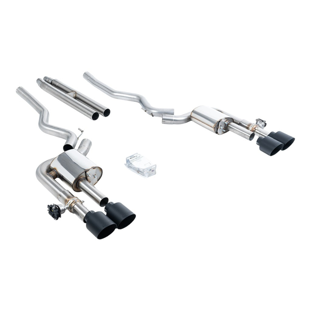 MILLTEK SSXFD421 Cat-Back Exhaust, 2.76" (Cerakote Black GT-115 Tips) for FORD Mustang Dark Horse (S650) / Mach 1 (S550) Photo-0