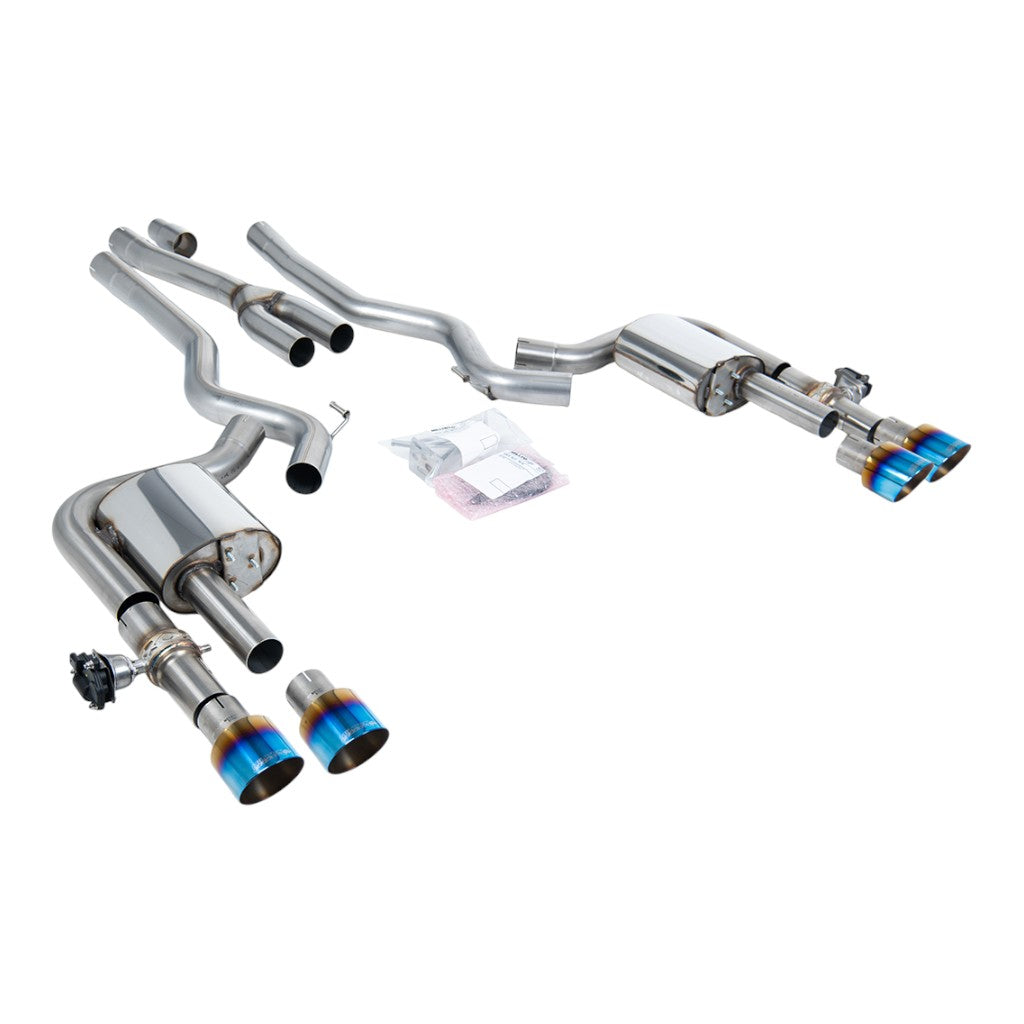 MILLTEK SSXFD438 Cat-Back Exhaust, 2.76" (Blue Titanium GT-100 Trims) for FORD Mustang 2.3L Fastback (S650) 2024- Photo-0