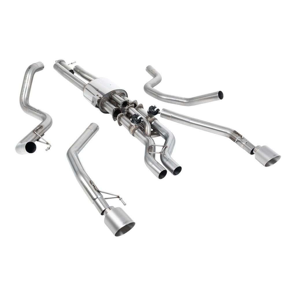 MILLTEK SSXFD450 Cat-Back Exhaust, 3" (Brushed Titanium GT-115 Tips) for FORD Raptor Ranger 2023- Photo-0