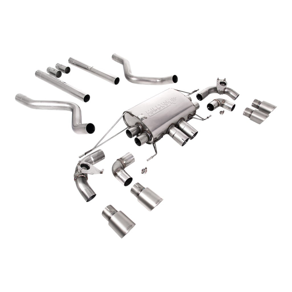 MILLTEK SSXLR175 Cat-Back Exhaust, 2.76" (Brushed Titanium GT-90 Trims) for LAND ROVER Defender 90 P525 Non-OPF/GPF 2021- Photo-0