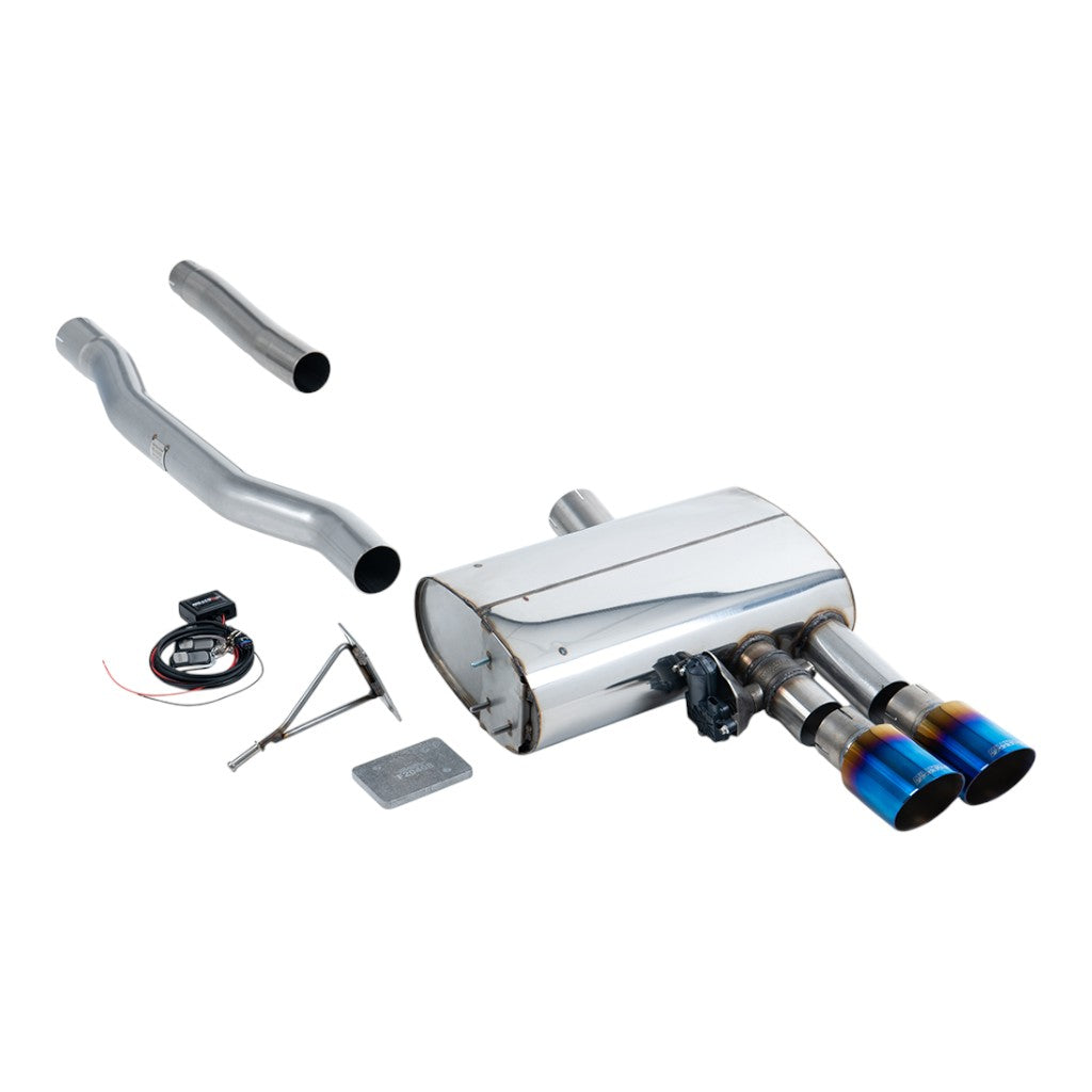 MILLTEK SSXM475 Filter-Back Exhaust, 2.76" (Blue Titanium GT-90 Trims) for MINI Cooper S LCI EU (F56) GPF/OPF 2019-2020 Photo-0