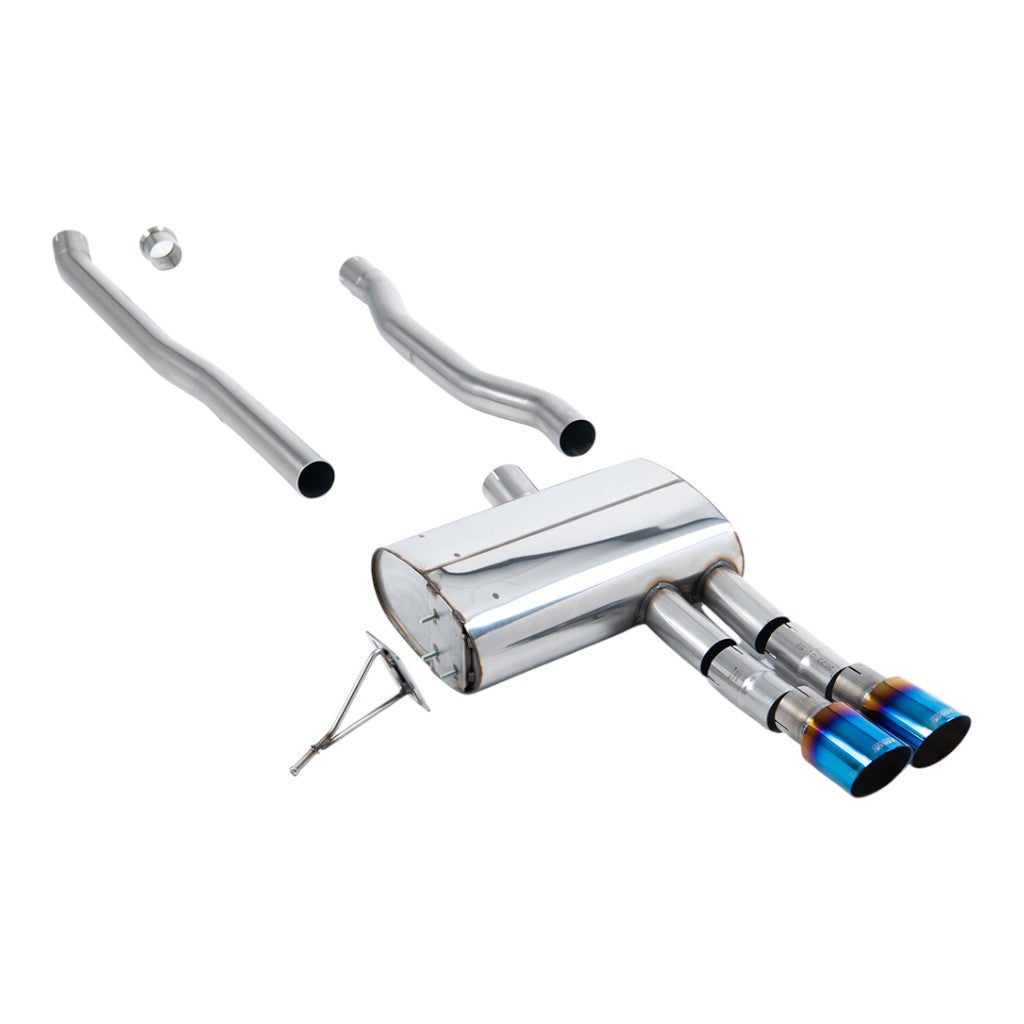 MILLTEK SSXM484 Cat-Back Exhaust, 2.75" (Blue Titanium Tips) for MINI Cooper S (F55) 2014– Photo-0