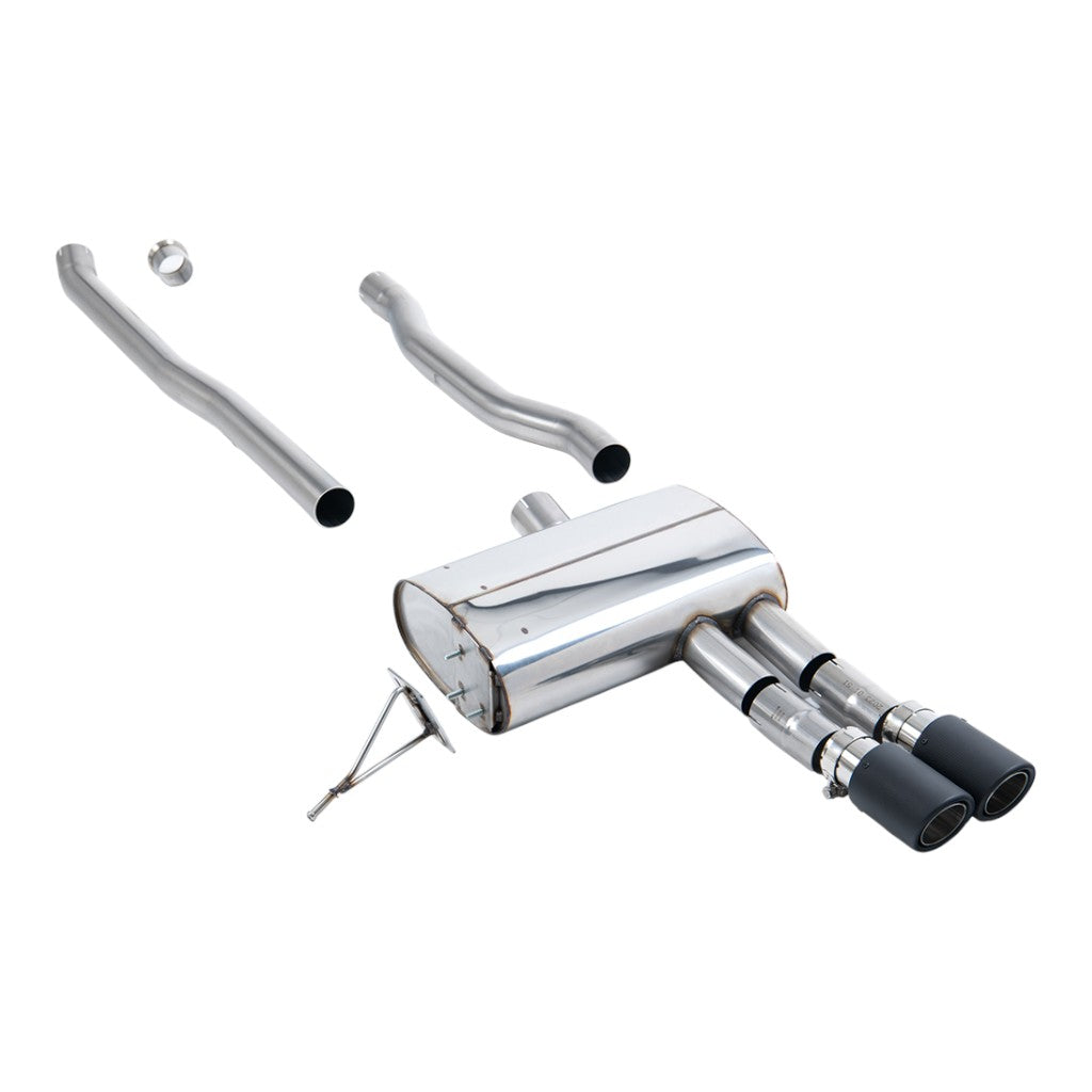 MILLTEK SSXM485 Cat-Back Exhaust, 2.75" (Carbon Tips) for MINI Cooper S (F55) 2014– Photo-0