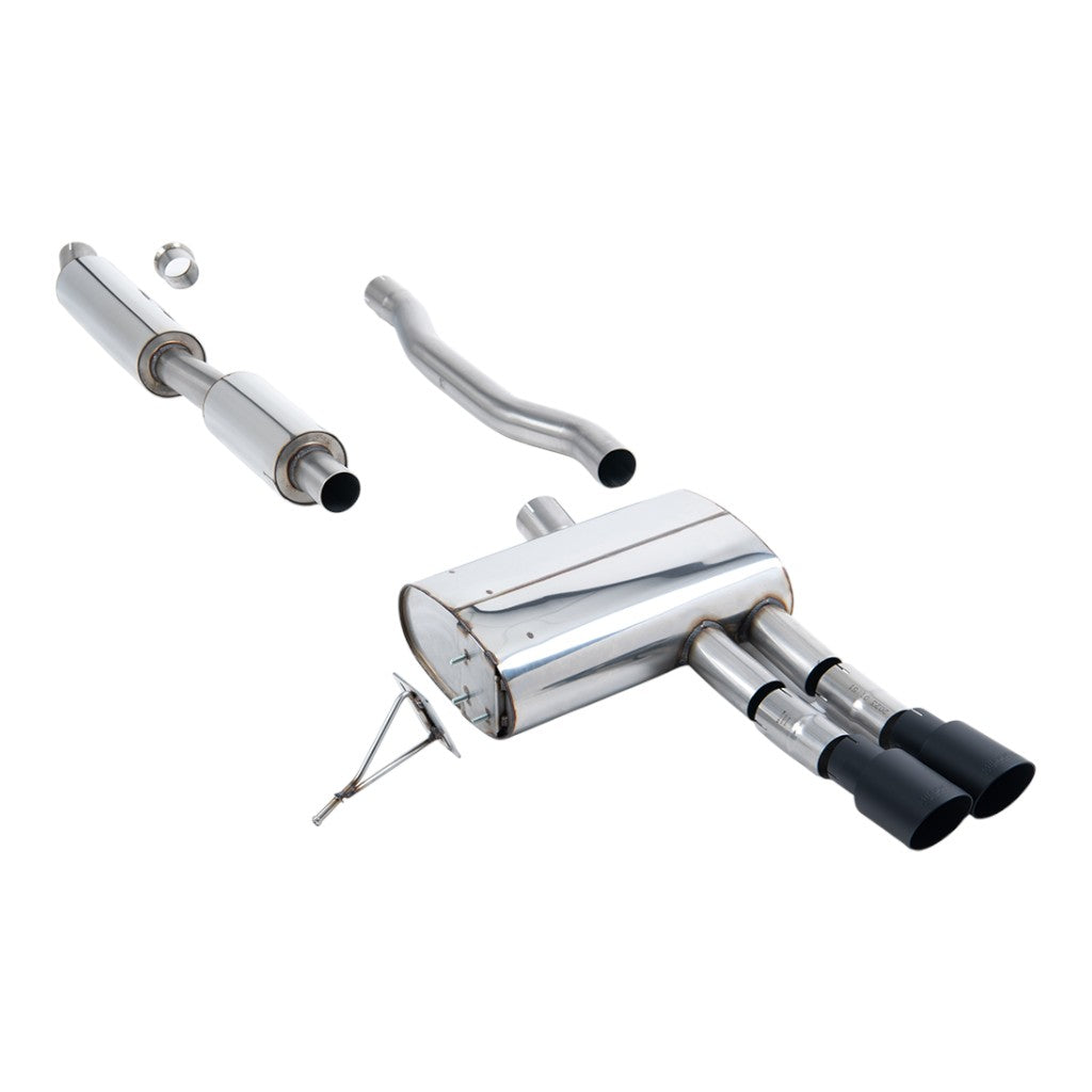 MILLTEK SSXM486 Cat-Back Exhaust, 2.75" (Cerakote Black Tips) for MINI Cooper S (F55) 2014– Photo-0