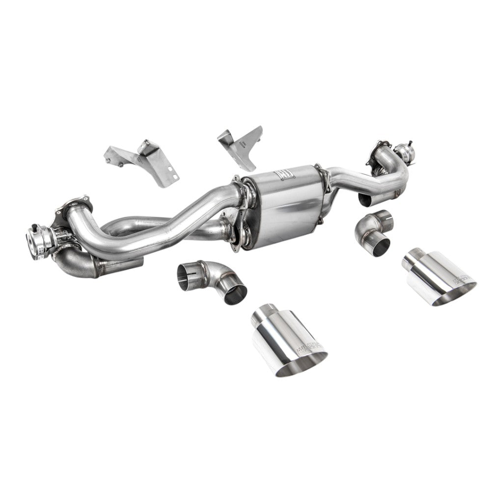 MILLTEK SSXPO189 Filter-Back Exhaust, 2.37" (Polished GT-115 Trims) for PORSCHE 718 Boxster GTS / Cayman GT4 2020- Photo-0