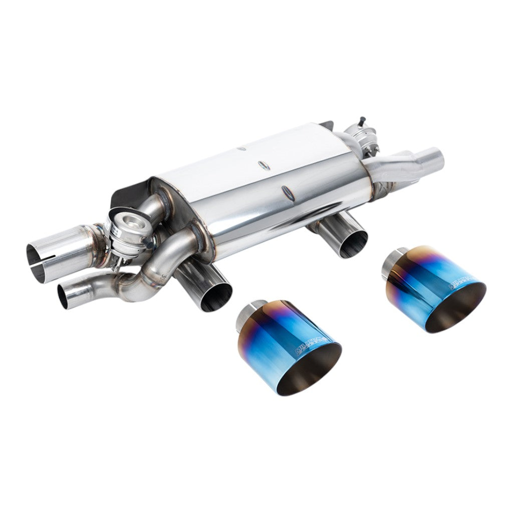MILLTEK SSXPO201 Rear Silencer, 2.5" (Blue Titanium GT-115 Tips) for PORSCHE 911 T / S / GTS (991.2) 2015-2019 Photo-0