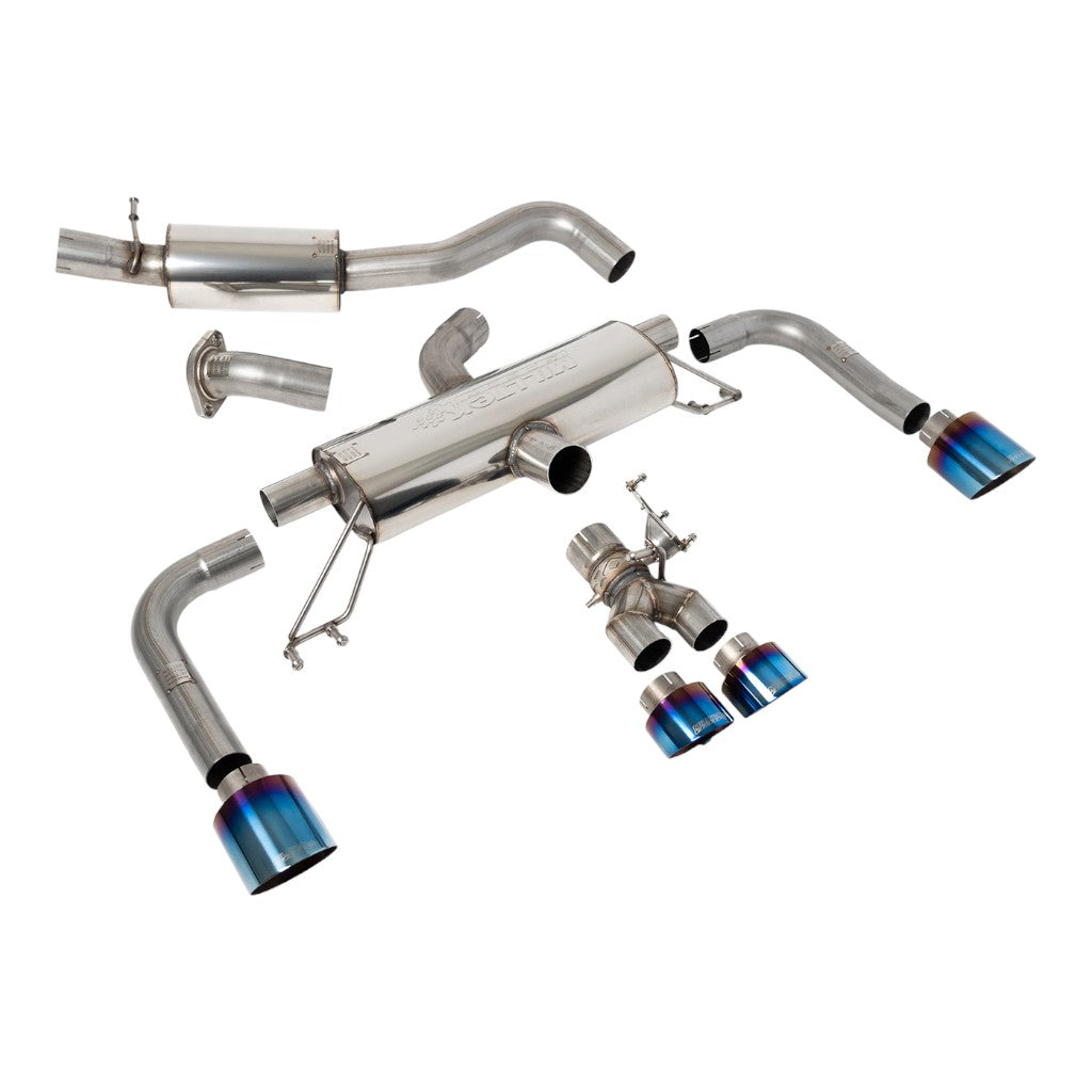MILLTEK SSXTY158 Secondary Cat-Back Exhaust, 3" (Blue Titanium GT Tips) for TOYOTA GR Corolla 1.6 Turbo 2023- Photo-0