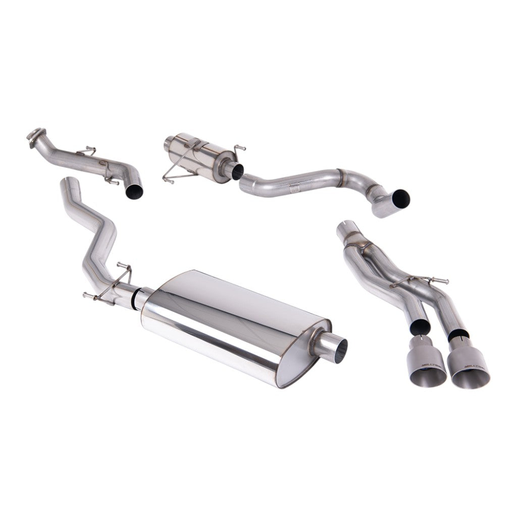 MILLTEK SSXTY215 Cat-Back Exhaust, 3" (Brushed Titanium GT-100 Tips) for TOYOTA Tacoma 2.4L Turbo Hybrid Crew / Ext. Cab 2024- Photo-0