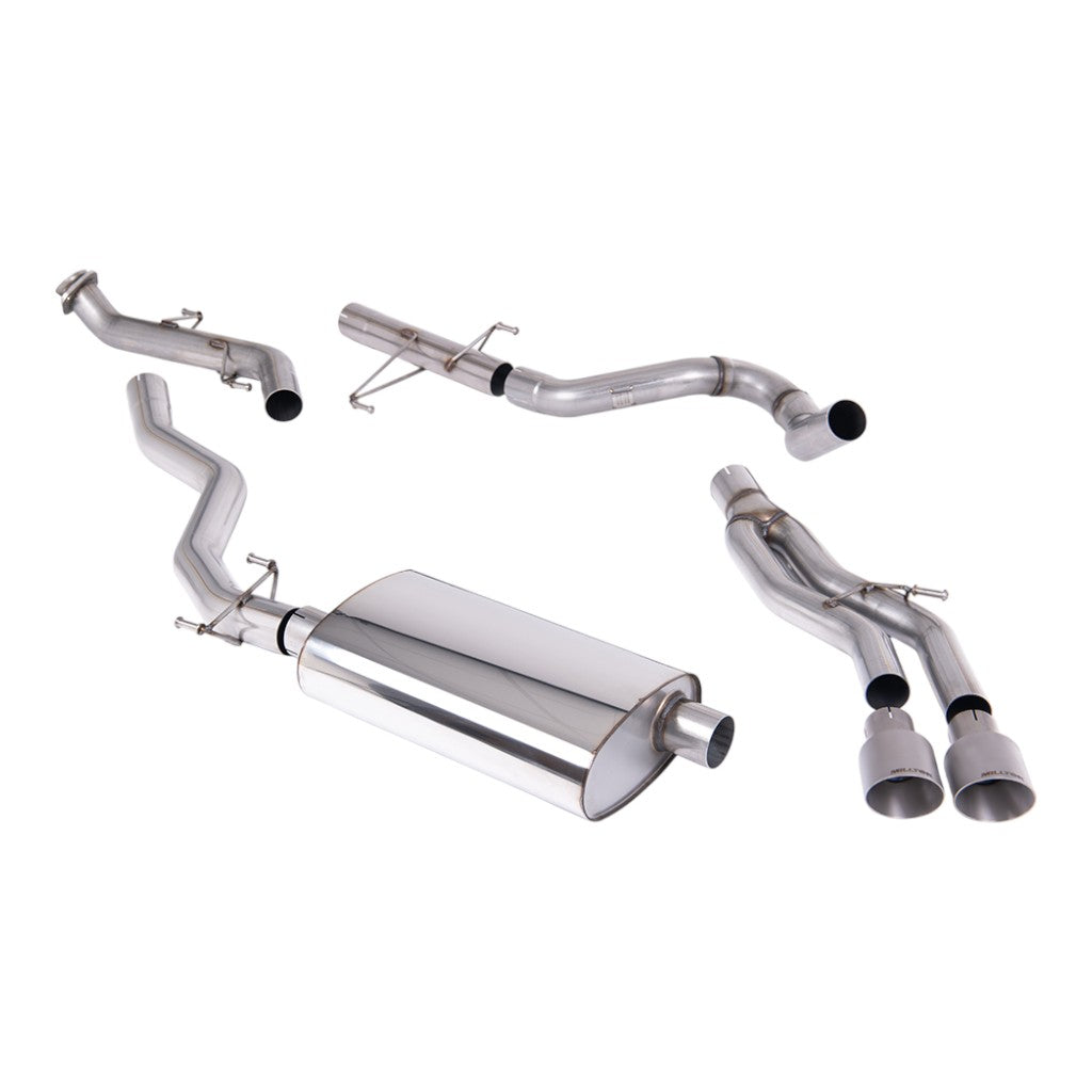 MILLTEK SSXTY219 Cat-Back Exhaust, 3" (Brushed Titanium GT-100 Tips) for TOYOTA Tacoma 2.4L Turbo Hybrid Crew / Ext. Cab 2024- Photo-0
