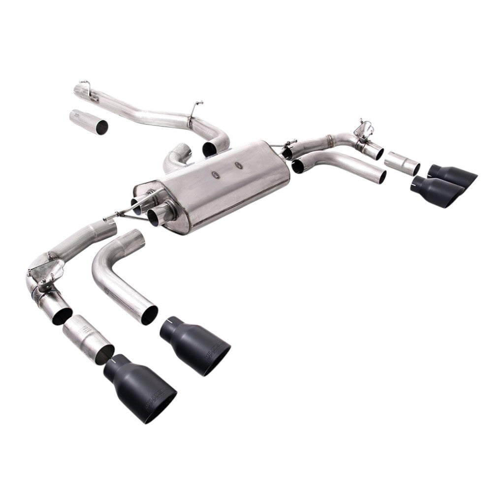 MILLTEK SSXVW658 Filter-Back Exhaust, 3" (Cerakote Black GT-100 Trims) for VW Tiguan R OPF/GPF 2021- Photo-0