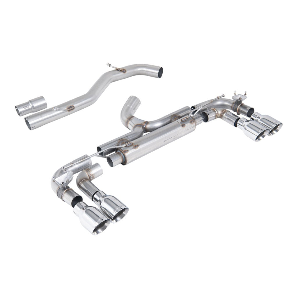 MILLTEK SSXVW713 Cat-Back Exhaust, 3.15" (Polished GT-100 Trims) for VW Golf R (MK7) Photo-0
