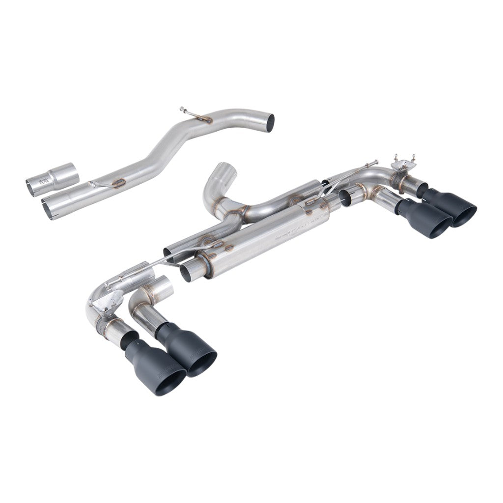 MILLTEK SSXVW714 Cat-Back Exhaust, 3.15" (Cerakote Black GT-100 Trims) for VW Golf R (MK7) Photo-0