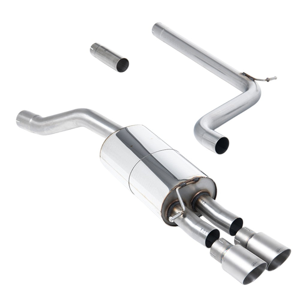 MILLTEK SSXVW735 Filter-Back Exhaust, 2.76" (Brushed Titanium GT-90 Trims) for VW Polo 1.5 TSI (AW) GPF/OPF 2019- Photo-0