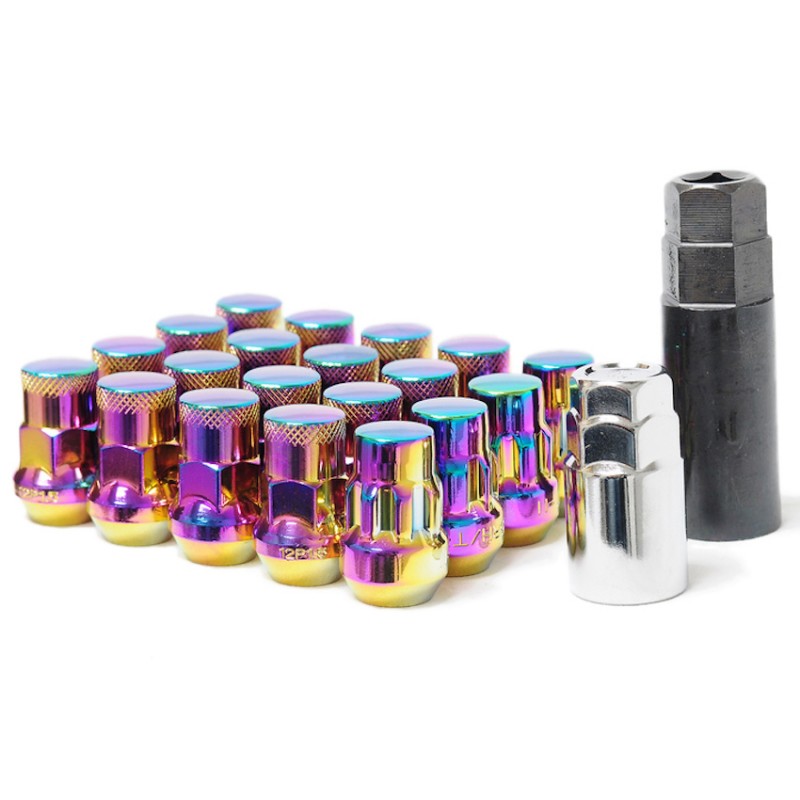 MUTEKI 32925NP Lug nuts kit with lock nuts SR35 16+4 12X1.25 35mm C.NEON (Close End) Photo-0