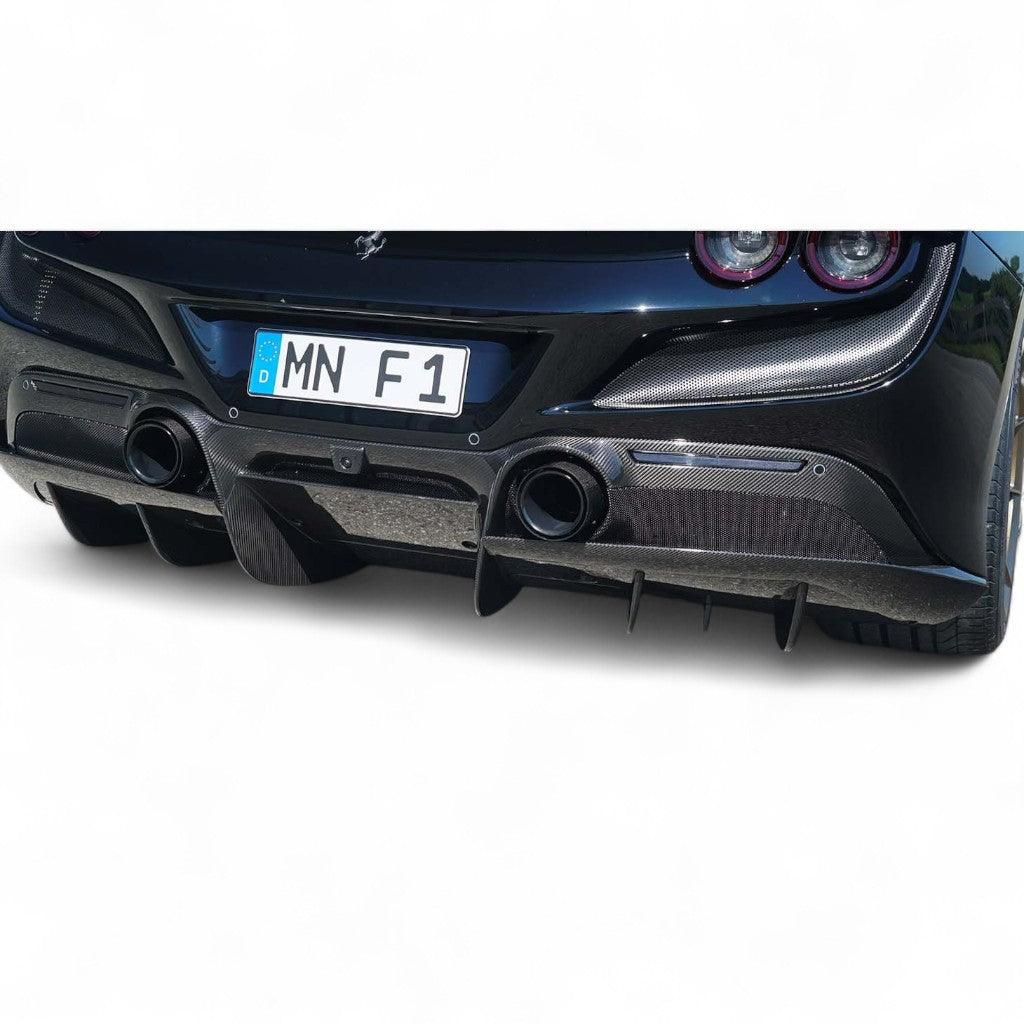 NOVITEC F6 444 54 Diffuser, Visible Carbon (Cars Without Rearview-Camera) for FERRARI F8 2019- Photo-1