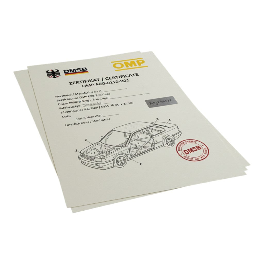 OMP AA0-0110-B01 Roll Bar Certificate DMSB Photo-0