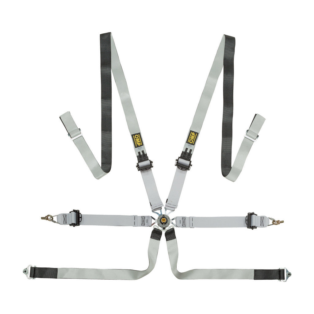 OMP DA0-0102-A03-076 Safety Harness One-D 2", 6-point, FIA 8853-2016, Black/White Photo-0