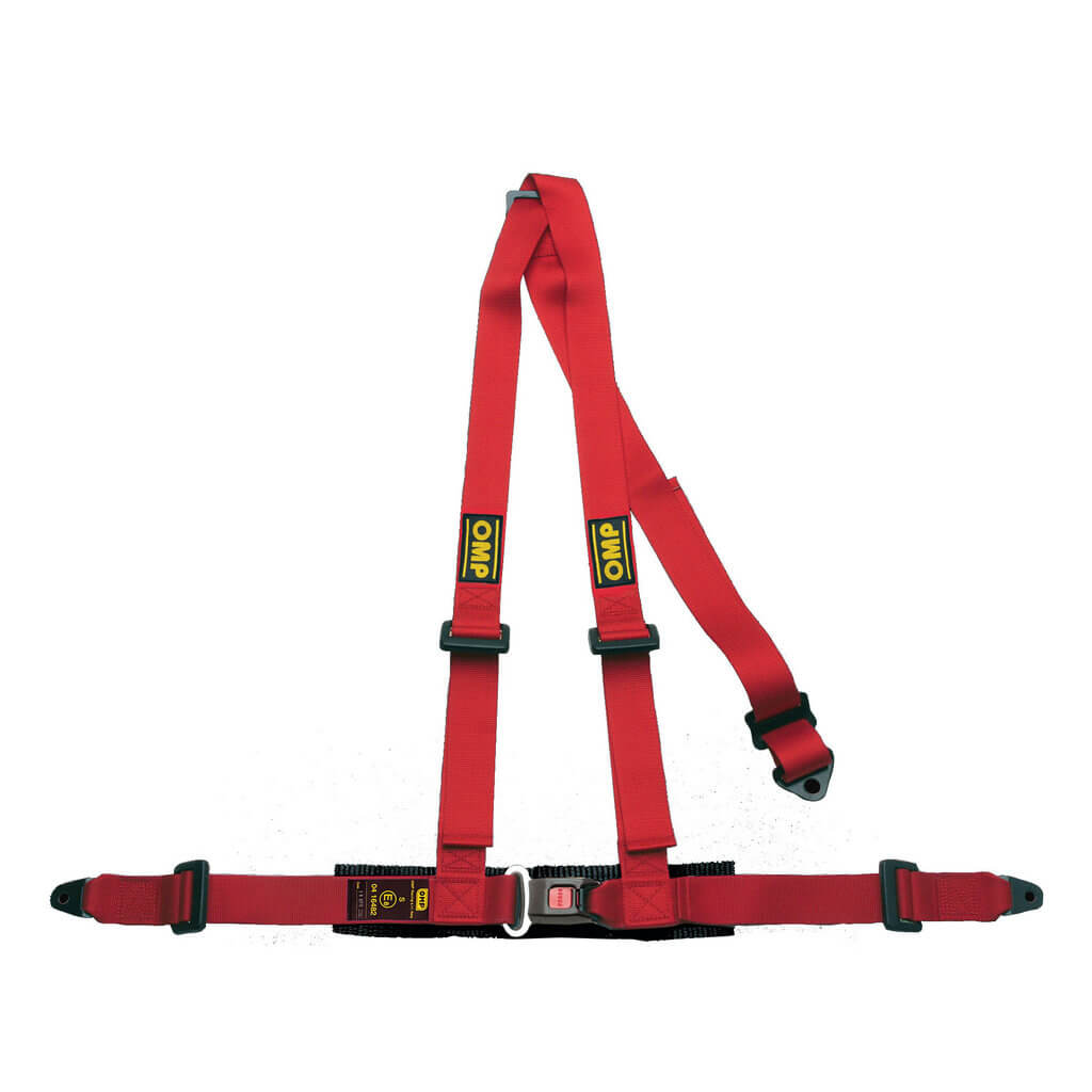 OMP DA0-0504-B01-061 Safety Harness for Road, 3-Point, 3 ECE 16-08, Red Photo-0