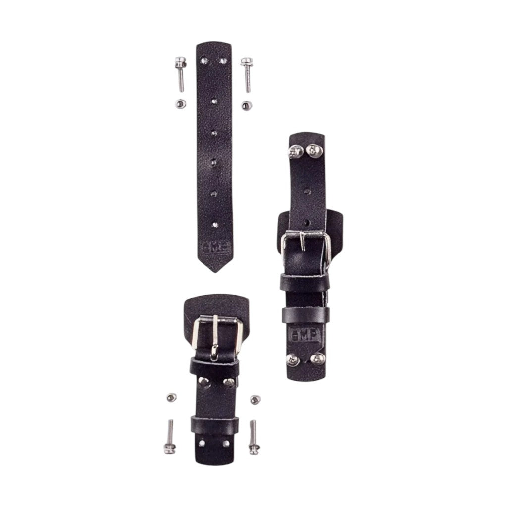 OMP EB0-0487-071 Bonnet Pins Straps, Leather, Black Photo-0