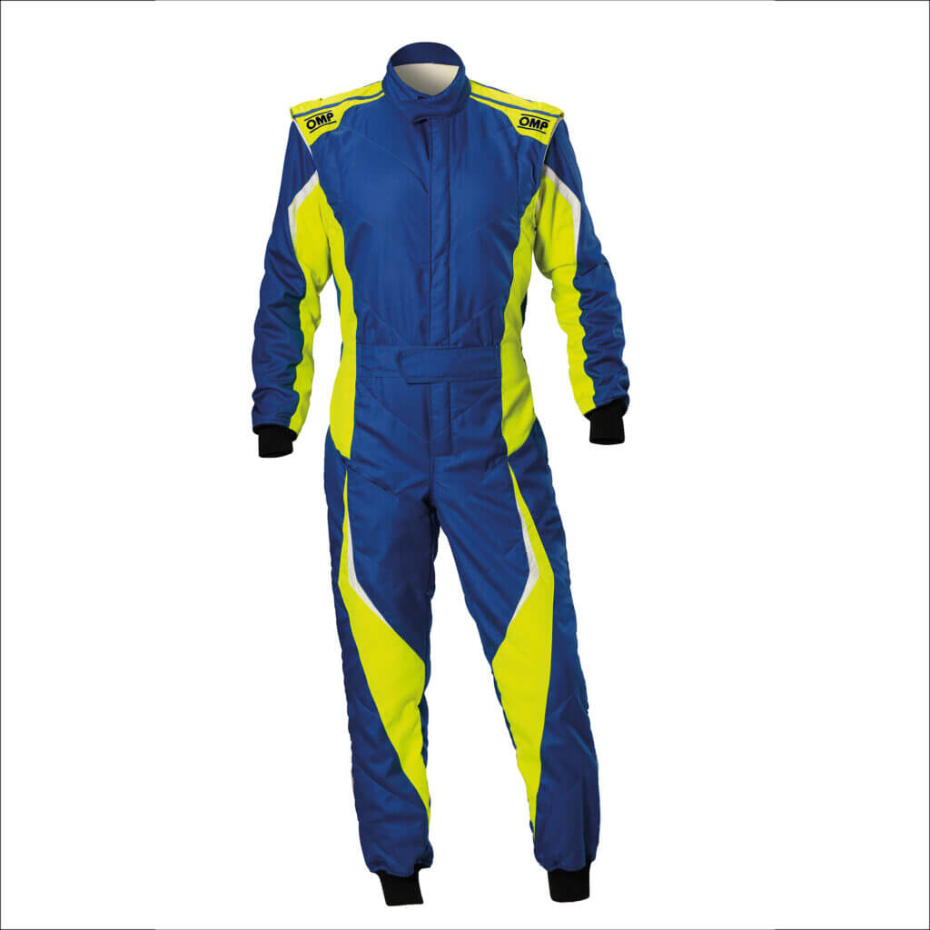 OMP IA0-1859-B01-044-46 Racing Suit Tecnica Evo, FIA 8856-2018, Blue / Yellow, Size 46 Photo-0