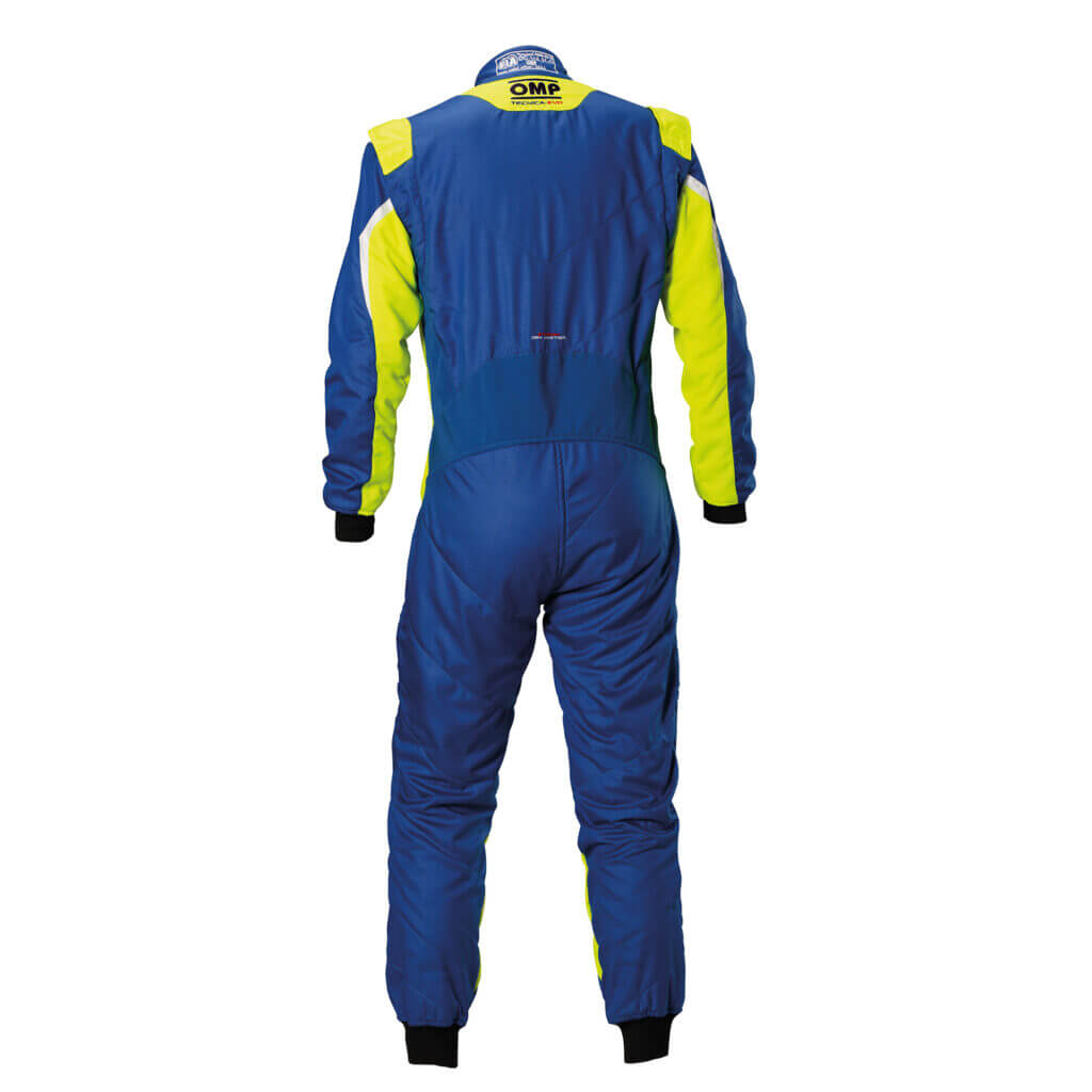 OMP IA0-1859-B01-044-64 Racing Suit Tecnica Evo, FIA 8856-2018, Blue / Yellow, Size 64 Photo-1