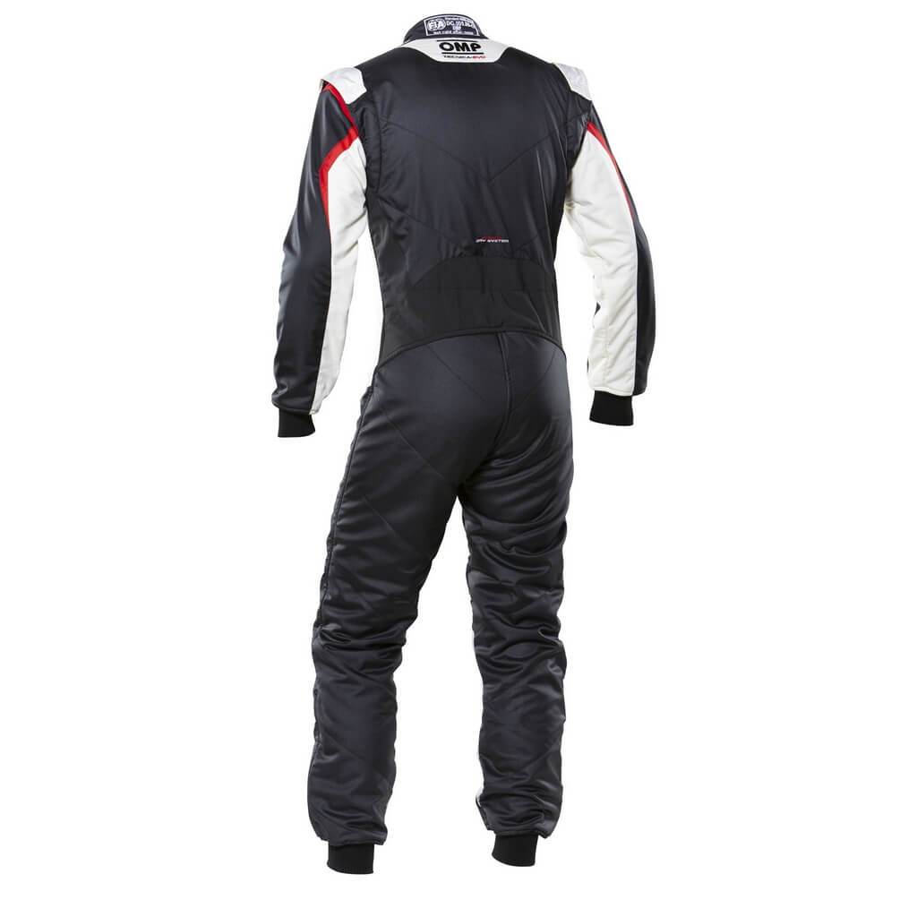 OMP IA0-1859-B01-076-52 Racing Suit Tecnica Evo , FIA 8856-2018, Black / White, Size 52 Photo-1