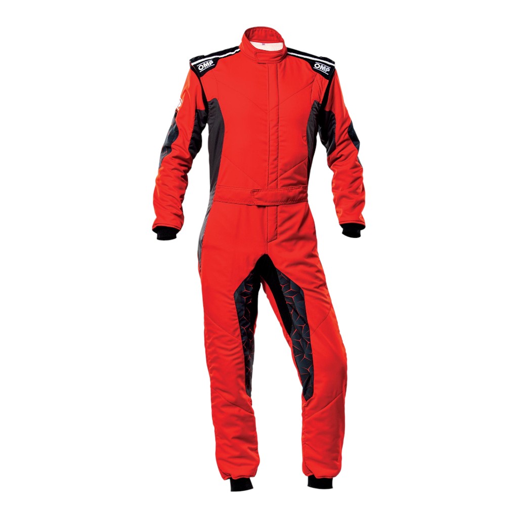 OMP IA0-1864-A01-060-46 Racing Suit Tecnica Hybrid, FIA 8556-2018, Red / Black, Size 46 Photo-0