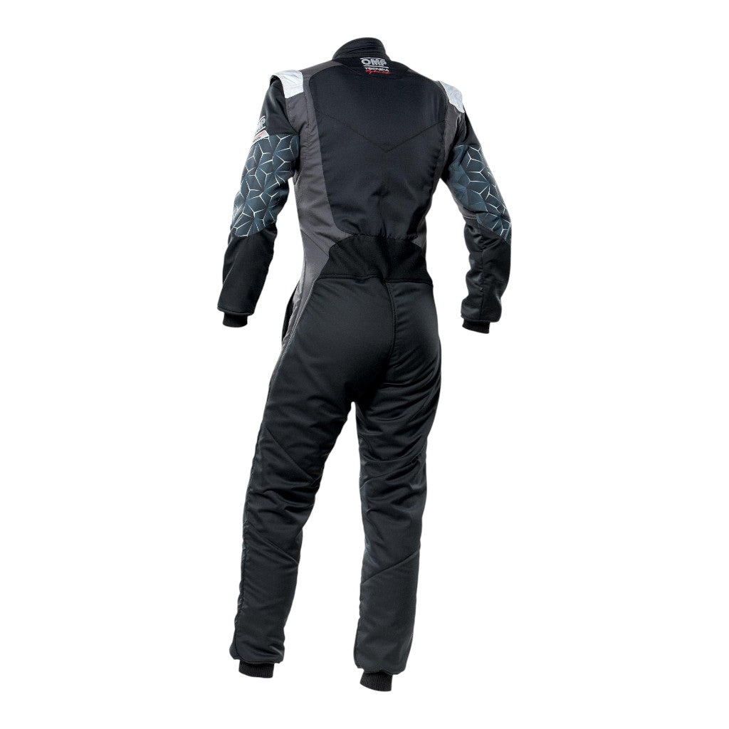 OMP IA0-1864-A01-171-56 Racing Suit Tecnica Hybrid, FIA 8556-2018, Black / Silver, Size 56 Photo-1