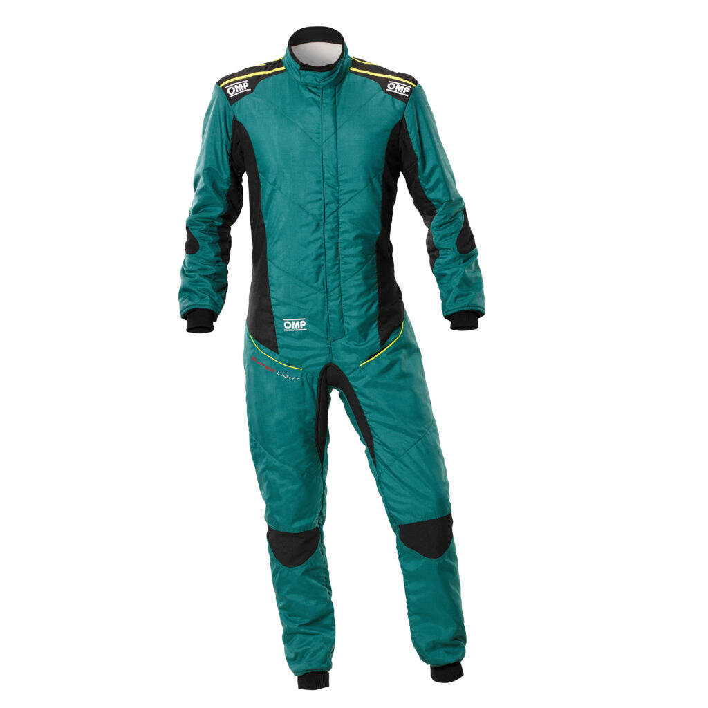 OMP IA0-1870-A01-031-52 Racing Suit Tecnica (Super Light), FIA 8856-2018, Green / Fluo Yellow, Size 52 Photo-0